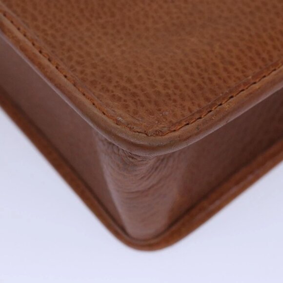 Burberrys Clutch Bag Leather Brown Auth bs15802 - Picture 8 of 15